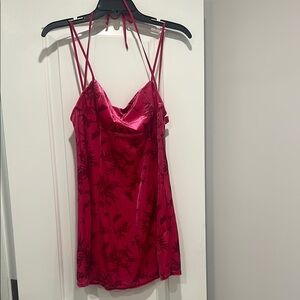 Vibrant Red Satin Slip Dress